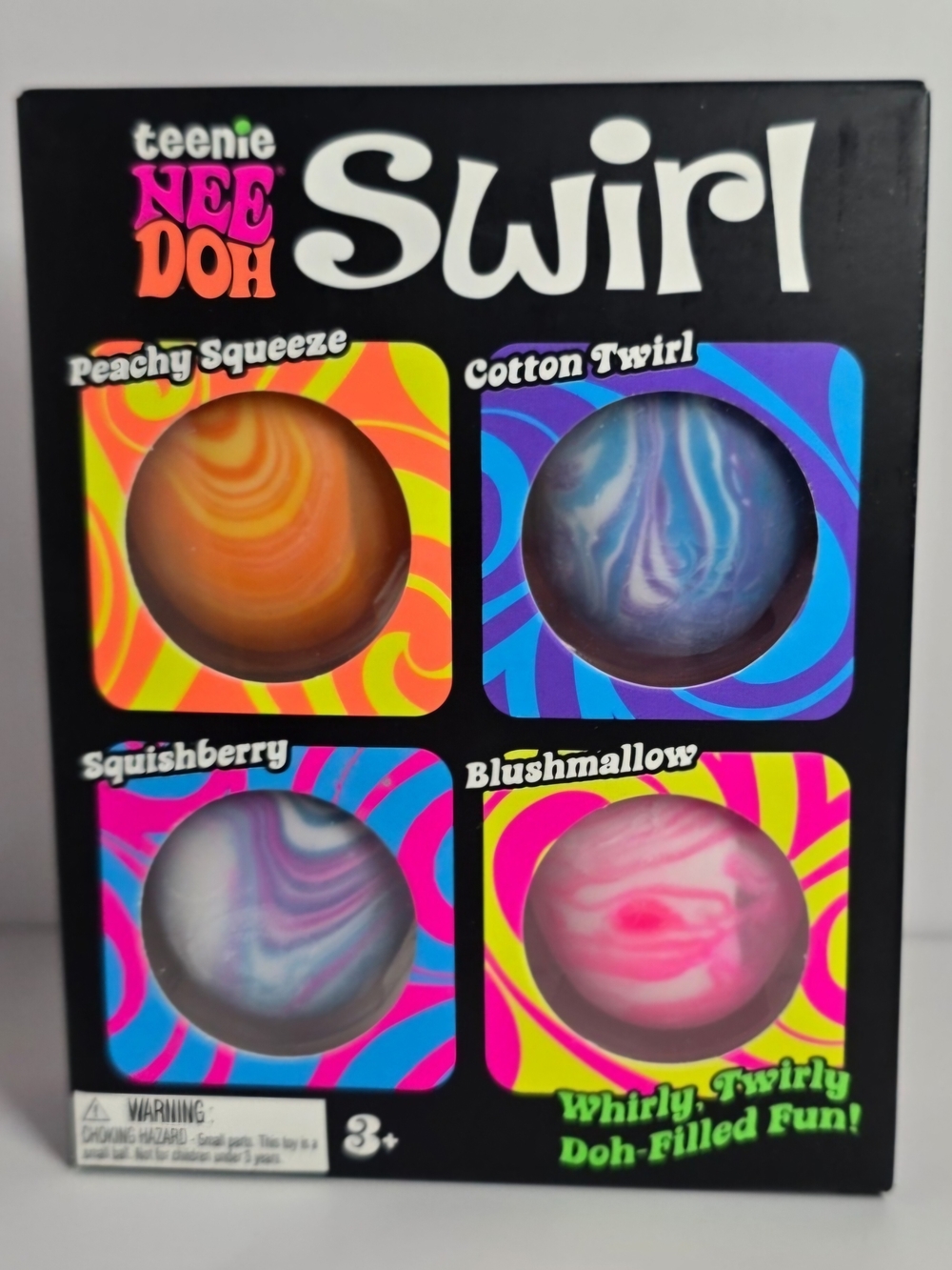 AUTHENTIC NEE DOH SWIRL 4 Pack - Pink, Orange, Blue, Purple